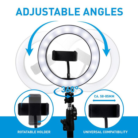 Grundig - LED ring light with tripod for photos, selfie, makeup