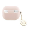 Guess 3D gumový 4G diamantový přívěsek - pouzdro pro AirPods Pro 2 (růžové)