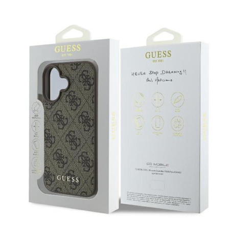 Guess 4G Classic - Coque pour iPhone 16 Plus (marron)