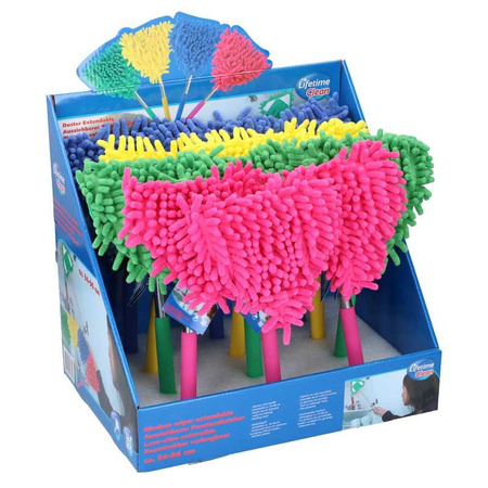 Lifetime - balai télescopique, chiffon à poussière, pompon en microfibre 34-96 cm (bleu)