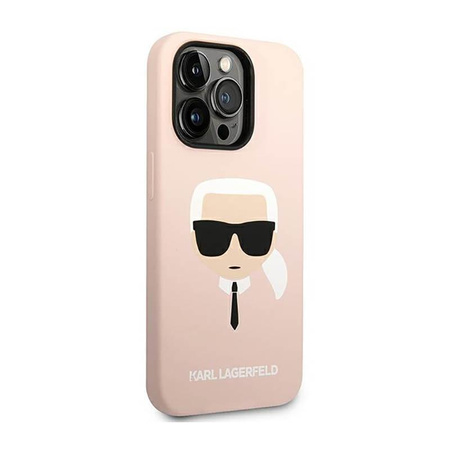 Karl Lagerfeld Silicone Iconic Karl`s Head - Coque iPhone 14 Pro (rose)