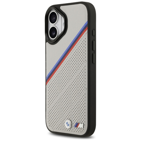 BMW M Tricolor Metal Logo MagSafe - iPhone 17 Hülle (Grau)