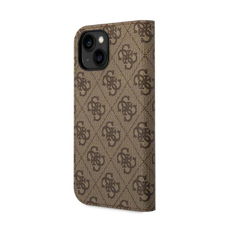 Guess 4G Metal Camera Outline Booktype Case - pouzdro pro iPhone 14 Plus (hnědé)