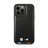 Kožené pouzdro BMW Hot Stamp Tricolor MagSafe - iPhone 14 Pro Max (černé)