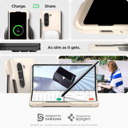Spigen Thin Fit Pen - pouzdro pro Samsung Galaxy Z Fold 5 (Pearled Ivory)