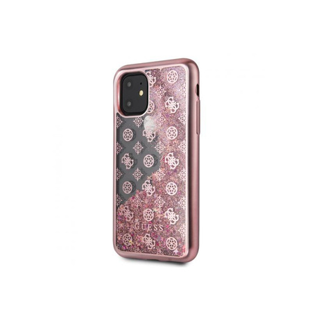 Guess 4G Peony Liquid Glitter - iPhone 11 tok (rózsaszín)