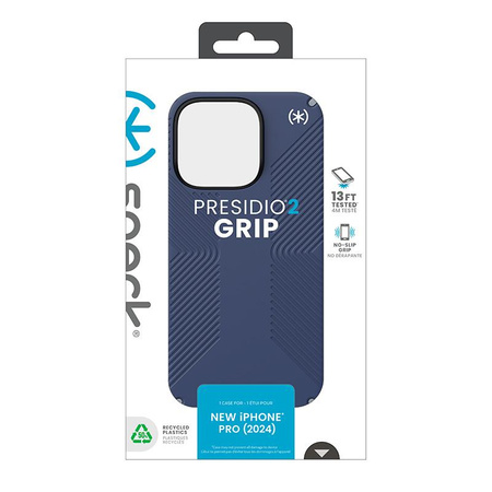 Speck Presidio2 Grip - iPhone 16 Pro Hülle (Küstenblau / Staubgrau / Weiß)