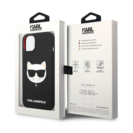 Karl Lagerfeld Choupette Head MagSafe Silicone - pouzdro na iPhone 14 Plus (černé)