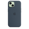 Apple szilikon tok - Szilikon tok MagSafe-rel iPhone 15 készülékhez (Storm Blue)
