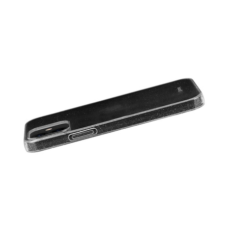 Crong Glitter Case - Coque pour iPhone 12 Mini (Transparent/Argent)