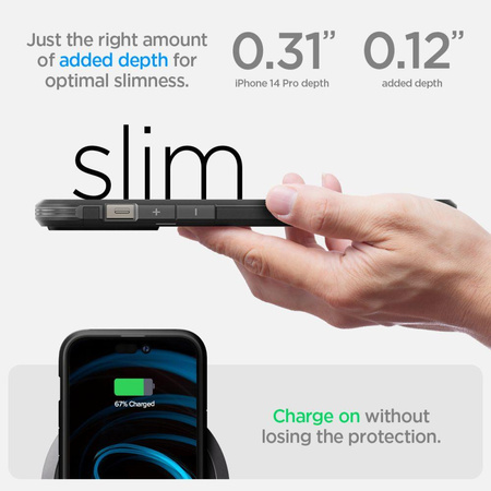 Spigen Tough Armor MagFit - iPhone 14 Pro MagSafe tok (fekete)