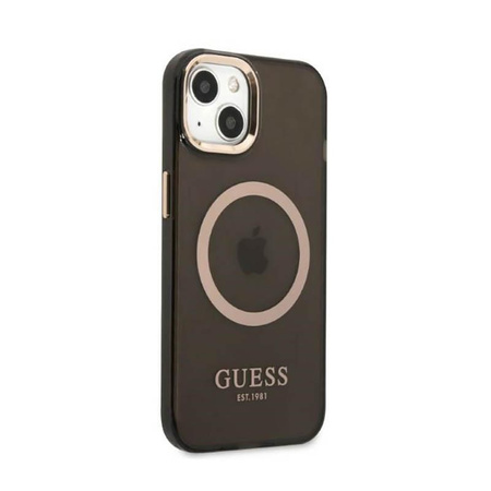 Guess Gold Outline Translucide MagSafe - iPhone 13 Case (noir)