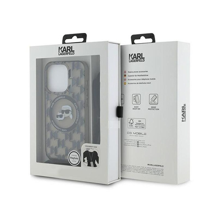 Karl Lagerfeld IML Crossbody Monogram Karl & Choupette Head MagSafe - Pouzdro pro iPhone 15 Pro (černý)