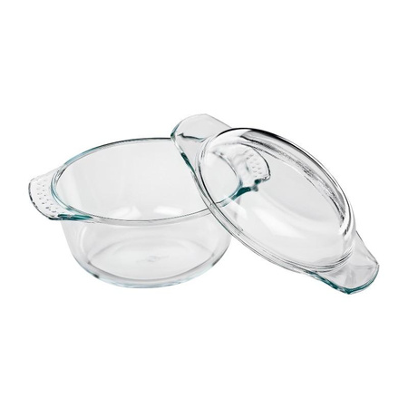 Küchenprofi Elsass - Schale aus hitzebeständigem Borosilikatglas mit Deckel 1,4 l 18×11,5 cm
