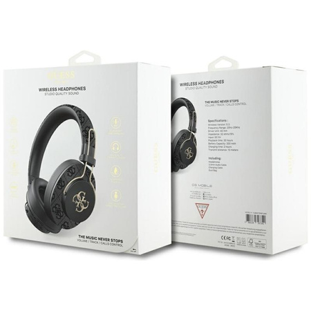 Guess Metal 4G Logo - Wireless Over-Ear Bluetooth Headphones ENC (black)