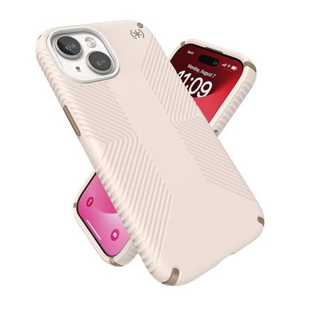 Speck Presidio2 Grip - tok iPhone 16e / iPhone 15 / iPhone 14 / iPhone 13 (Bleached Bone / Heirloom Gold / Mogyoróbarna)