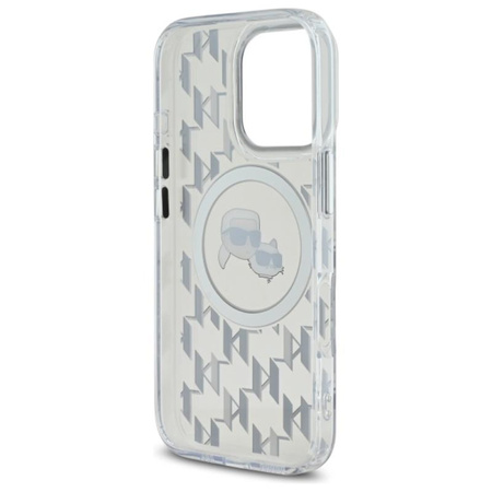 Karl Lagerfeld IML Monogram Karl & Choupette Head MagSafe - iPhone 16 Pro Case (Transparent)