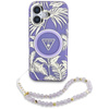 Guess Palm Trees Triangle Pearl Strap MagSafe - Hülle für iPhone 16 (violett)