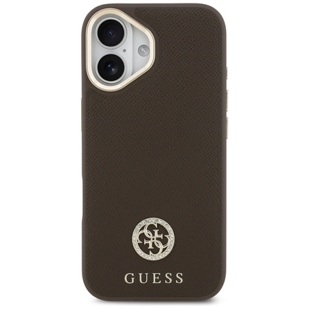 Guess Grained Strass Logo MagSafe - Hülle iPhone 17 (braun)