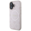 Pouzdro Guess Saffiano Peony Classic Logo MagSafe - iPhone 16 (růžové)