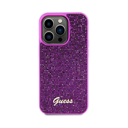Guess Disco Metal Script - iPhone 14 Pro Case (fuchsia)