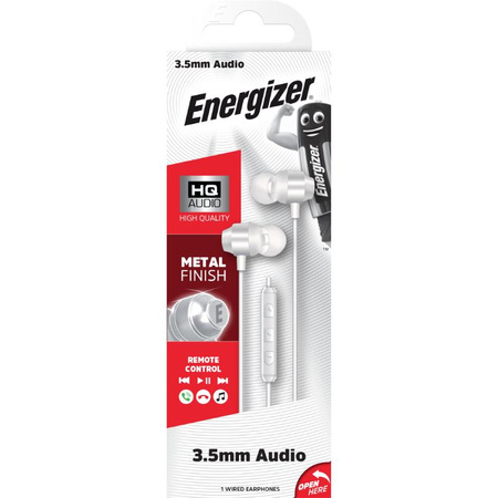 Energizer Classic CIA10 - drátová sluchátka s 3,5mm jackem (bílá)