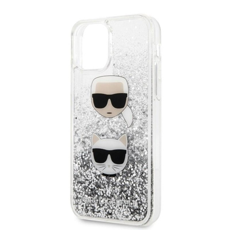 Karl Lagerfeld Liquid Glitter Hearts - pouzdro pro iPhone 11