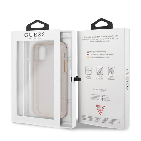 Třpytivé pouzdro Guess - pouzdro pro iPhone 11 Pro Max (růžové)