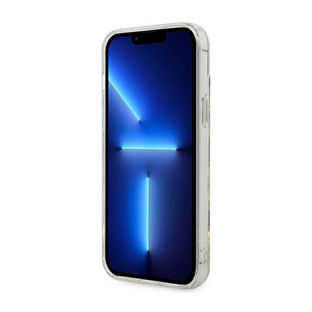 Pouzdro Guess Peony Glitter - iPhone 14 Plus (průhledné)