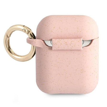 Guess Silicone Glitter Case Est - Étui Airpods (rose)