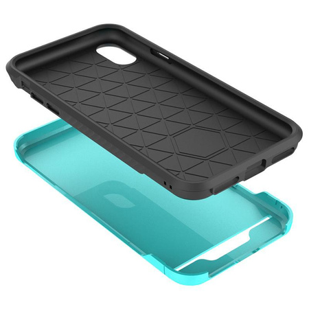 Zizo Star Diamond Hybrid Cover - Coque pour iPhone X (Sarcelle/Noir)