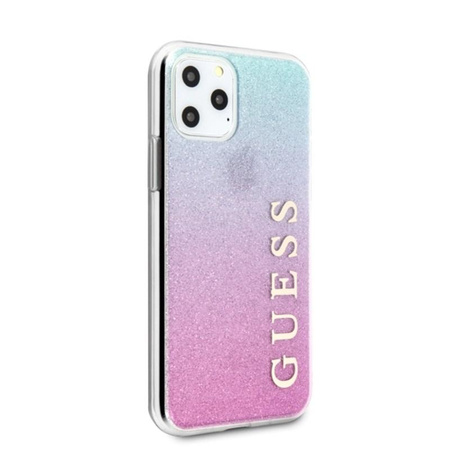 Guess Glitter Gradient - Coque iPhone 11 Pro Max (Rose/Bleu)