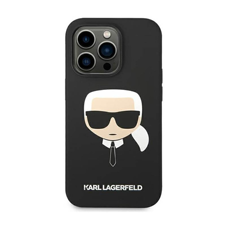 Karl Lagerfeld Silikon Iconic Karl`s Head - iPhone 14 Pro Max Hülle (schwarz)