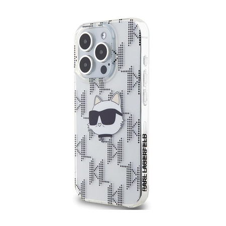 Karl Lagerfeld IML Choupette Head & Monogram - pouzdro pro iPhone 15 Pro (průhledné)