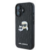 Karl Lagerfeld Monogram Karl & Chaoupette Head Pin - Coque iPhone 16 Plus (noir)