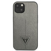Guess Saffiano háromszög logós tok - iPhone 13 mini (ezüst)
