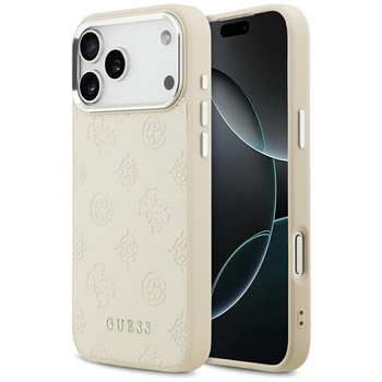 ETUI DO IPHONE 17 PRO MAX do MAGSAFE GUESS ORYGINALNE BEŻOWE SKÓRZANE MODNE