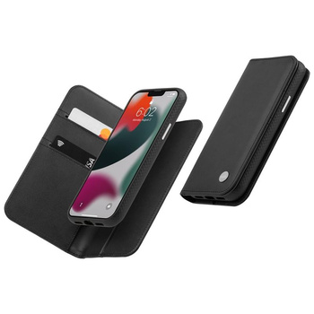 Moshi Overture - 3 az 1-ben iPhone 13 Pro Max flip tok (antibakteriális NanoShield™) (Jet Black)