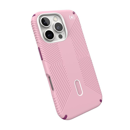 Speck Presidio2 Grip ClickLock & MagSafe - iPhone 16 Pro Fall (Mittwoch Rosa / Boysenberry lila / weiß)