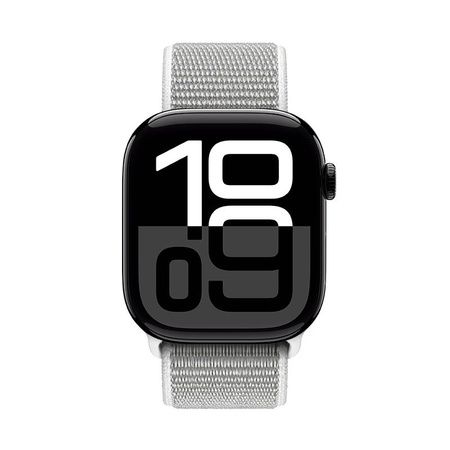 Crong Nylon - Bracelet sport pour Apple Watch 44/45/46/49 mm (Gris argenté)