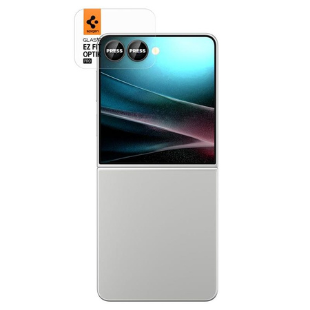 Spigen Optik Pro HD GLAS.TR EZ Fit Camera Protector 2er-Pack - Objektivschutzglas für Samsung Galaxy Z Flip 7 (Schwarz)