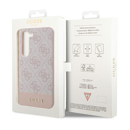 Guess 4G Bottom Stripe Metal Logo Collection - Etui Samsung Galaxy S23+ (różowy)