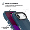 Speck Presidio2 Grip MagSafe - iPhone Air Case (Deep Sea / Silver Metallic / Spell Blue)