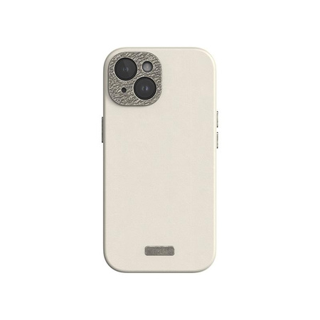 Moshi Napa MagSafe - Étui en cuir pour iPhone 15 (blanc lagon)