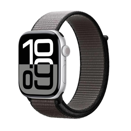 Crong Nylon - Sportovní řemínek pro Apple Watch 44/45/46/49 mm (Noční šedá)