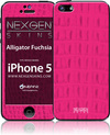 Nexgen Skins - Zestaw skórek na obudowę z efektem 3D iPhone SE (2016) / iPhone 5s / iPhone 5 (Alligator Fuchsia 3D)