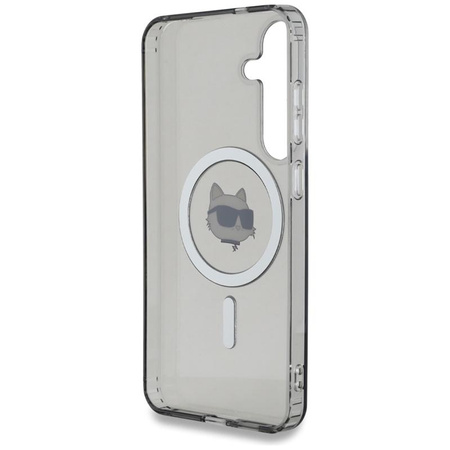 Karl Lagerfeld Button Choupette Head Printed Logo MagSafe - Hülle für Samsung Galaxy S25+ (Schwarz)