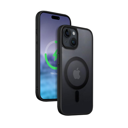 Crong Hybrid Frost MAG Hülle - iPhone 15 MagSafe Case (schwarz)