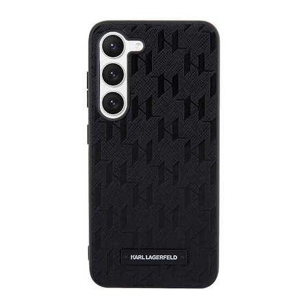 Karl Lagerfeld Saffiano Monogram Metal Logo - Étui Samsung Galaxy S23+ (noir)