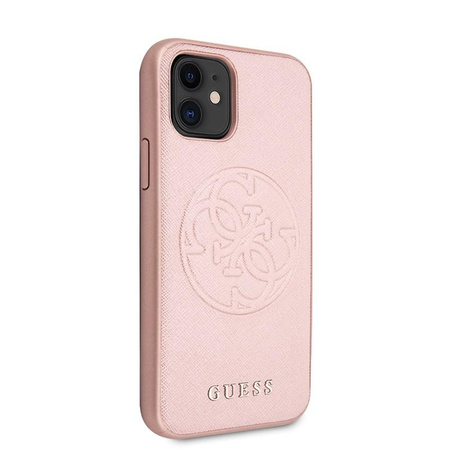 Guess Saffiano 4G Circle Logo - iPhone 11 Case (pink)